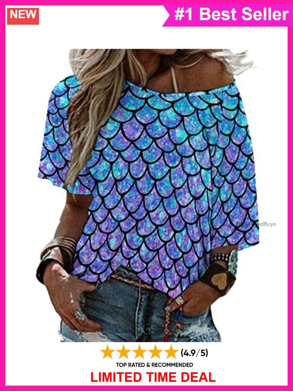 Women's Off Shoulder Short Sleeve Graphic T-Shirt Casual Loose Fit Top